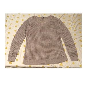 Purple and Grey Open Knit Sweater